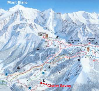 Les Houches ski map